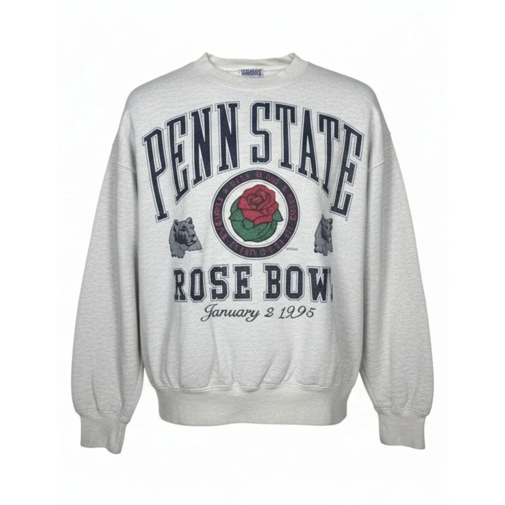 Vintage Penn State Rose Bowl 1995 Sweatshirt Baggers Grey Mens XL RB9525